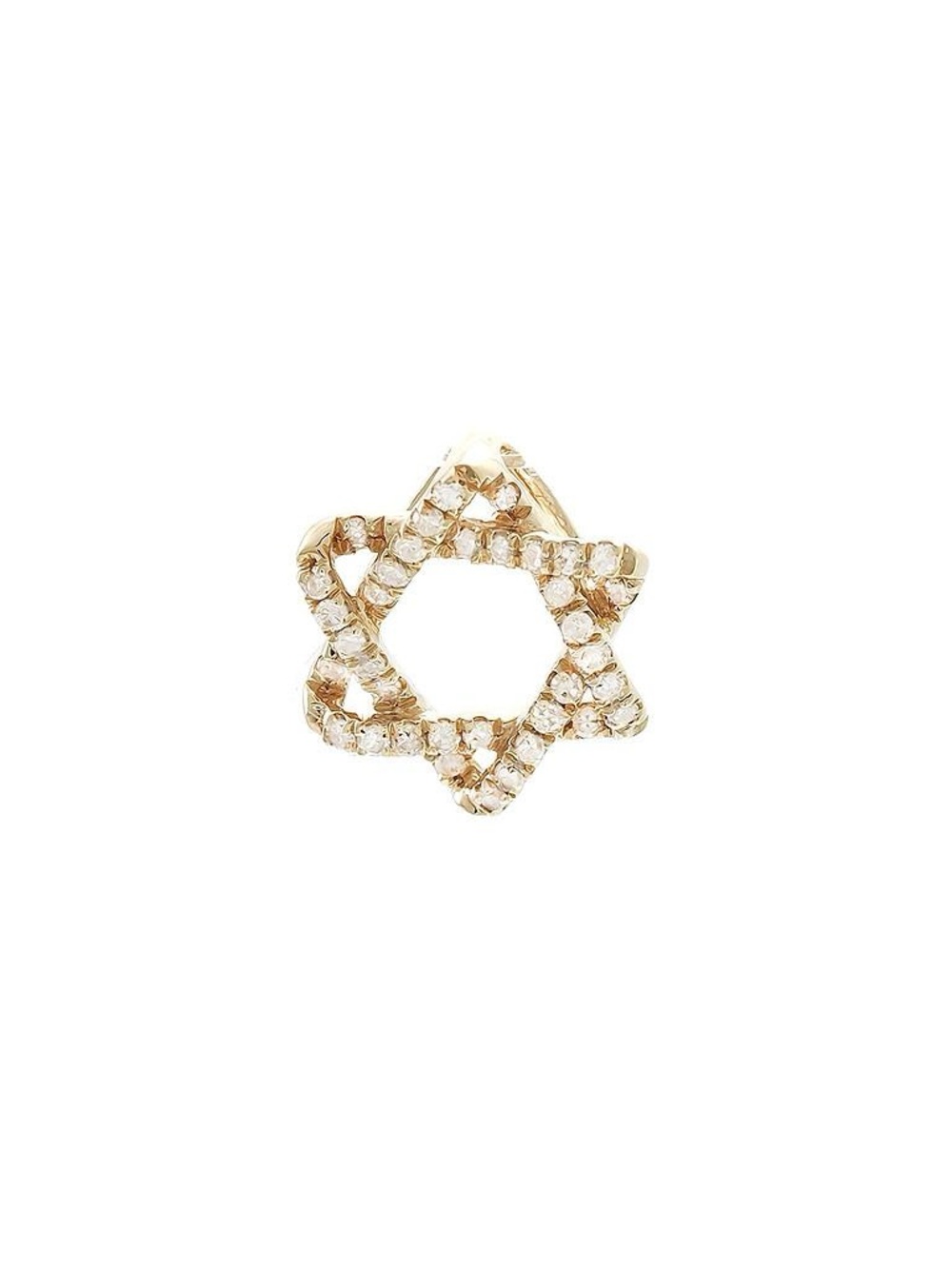 14K Real Yellow Gold Single Micro Pave Diamond Pendant 9mm